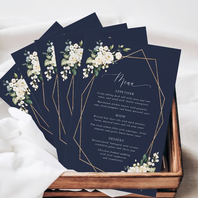 White Flowers, Cream Flowers, Boho, Wedding Menu (Von Creator hochgeladen)