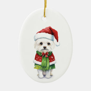White Fluffe Weihnachtsschmuck - Niedlicher Urlaub