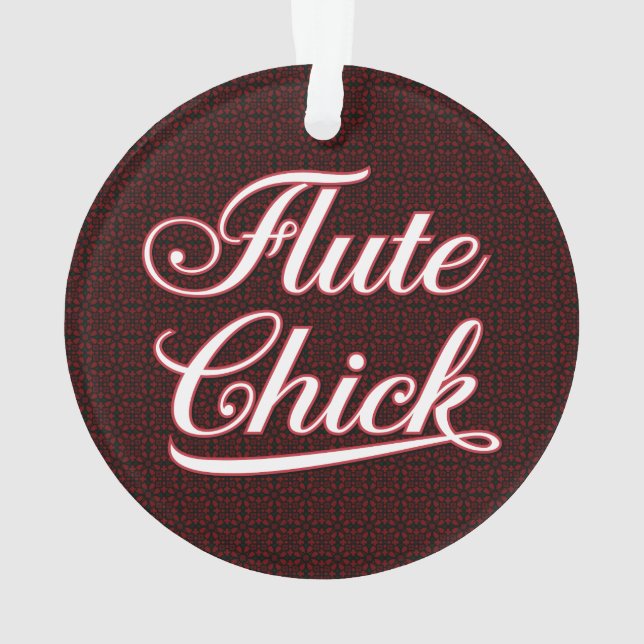 White Flute Chick Script Ornament (Rückseite)