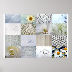 White Foto Collage Poster