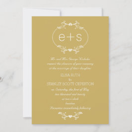 White Frame Initials elegante monogram Gold Hochze Einladung