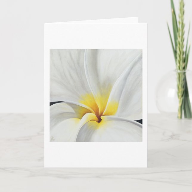 White Frangipani Art Card Karte (Vorderseite)
