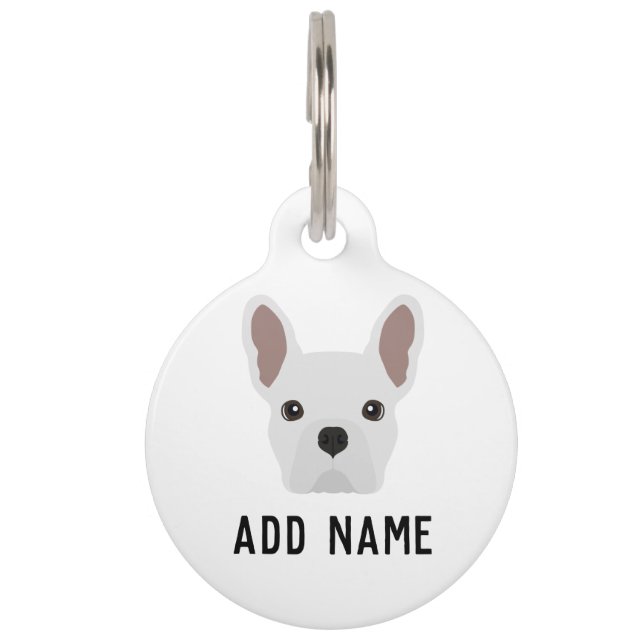 White French Bulldog Haustiermarke (Vorderseite)