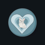White French Bulldog Magnet<br><div class="desc">White French Bulldog,  heart</div>