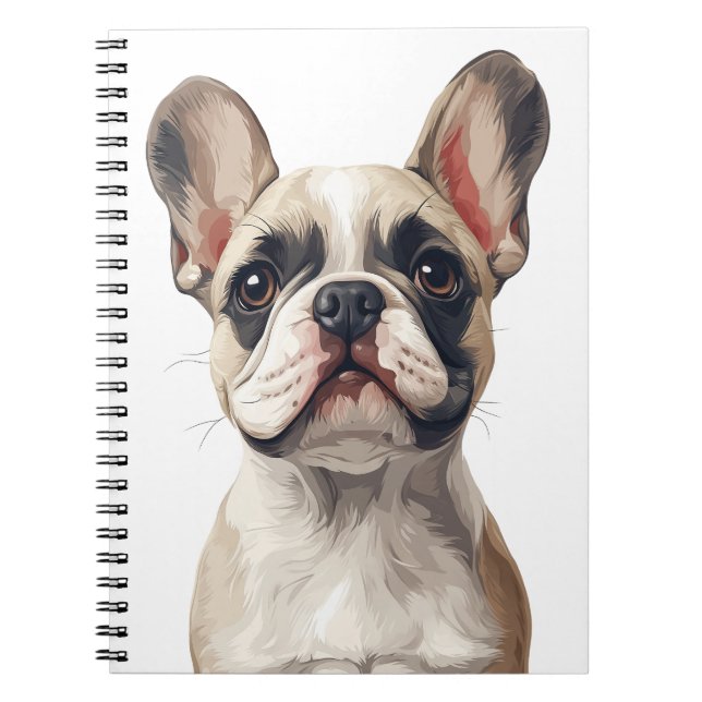 White French Bulldog-Notebook Notizblock (Vorderseite)