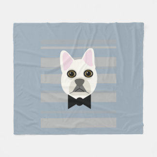 White French Bulldog, Streifen Fleecedecke