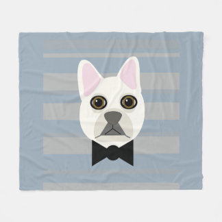 White French Bulldog, Streifen Fleecedecke