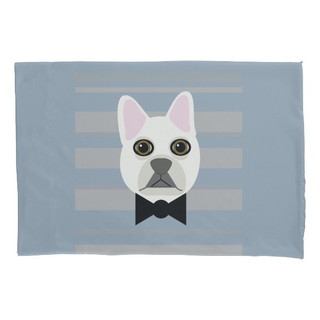 White French Bulldog, Streifen Kissenbezug (Vorderseite)