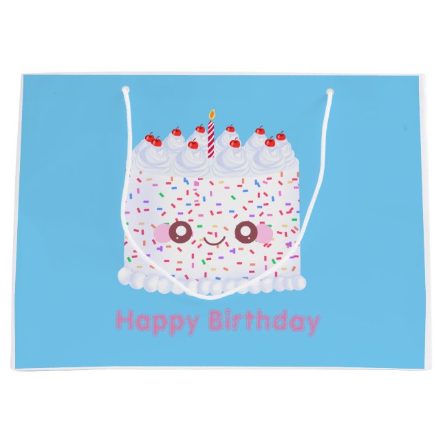 White Frosting Sprinkle Birthday Cake Große Geschenktüte (Vorderseite)
