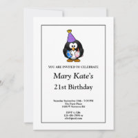 White Funny 21st Birthday Party Invitation