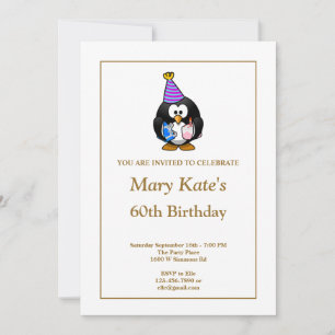 White Funny 60th Birthday Party Invitation