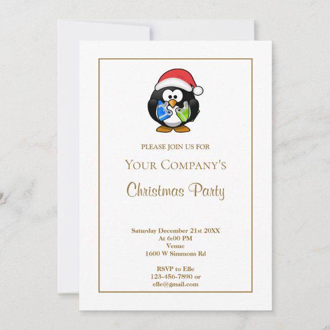 White Funny Christmas Party Invitation (Devant)