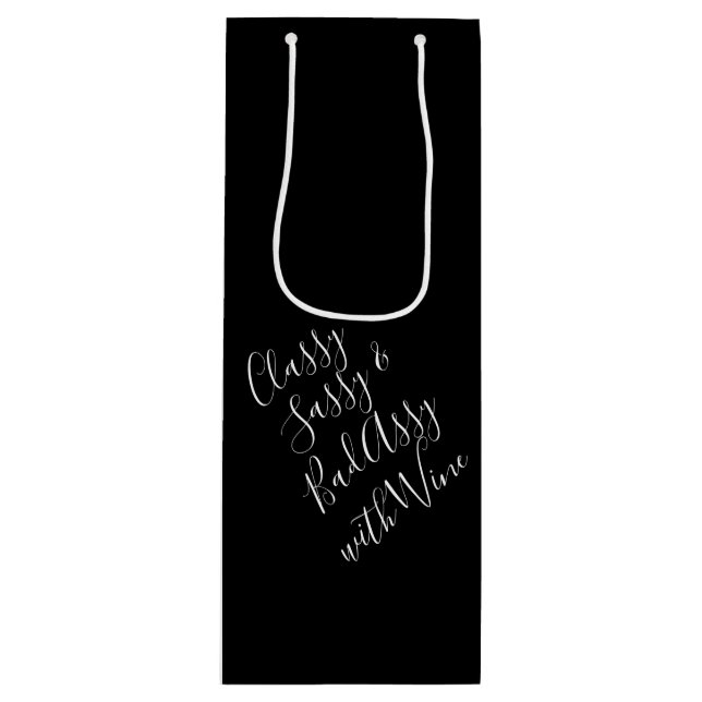White Funny Wine Puns Weinbeutel Geschenktüte Für Weinflaschen (Vorderseite)