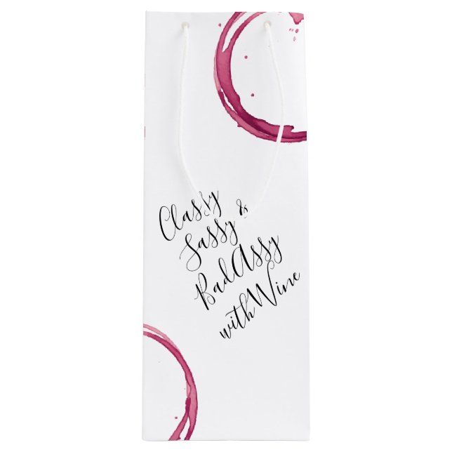 White Funny Wine Puns Weine Taschen Geschenk Geschenktüte Für Weinflaschen (Vorderseite)