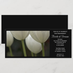 White Garden Tulips Spring Engagement Party Einladung