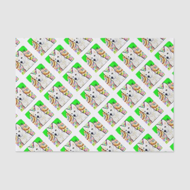 White German Shepherd Bling Seidenpapier (Vorderseite)