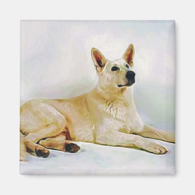 White German Shepherd Magnet (Vorne)