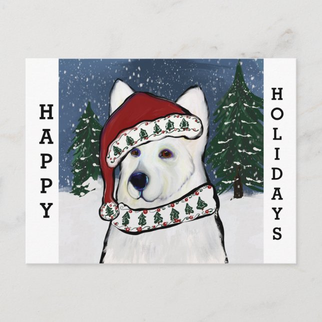 White German Shepherd Postkarte (Vorderseite)