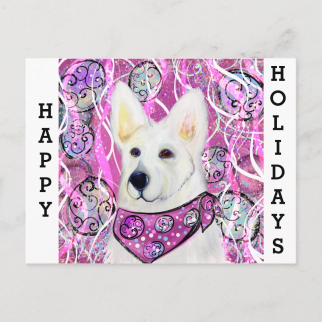 White German Shepherd Postkarte (Vorderseite)