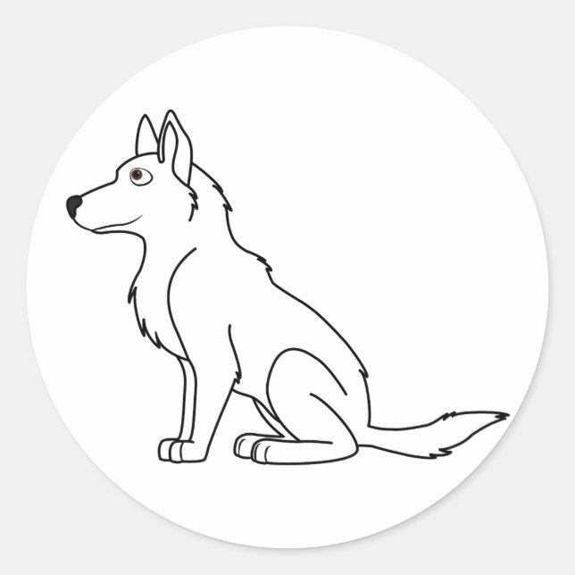 White German Shepherd Runder Aufkleber (Vorderseite)