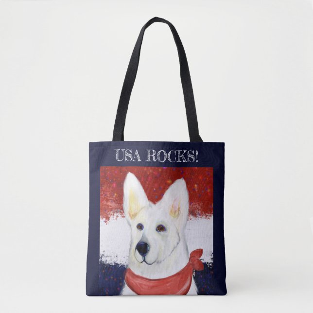 White German Shepherd Tasche (Vorderseite)