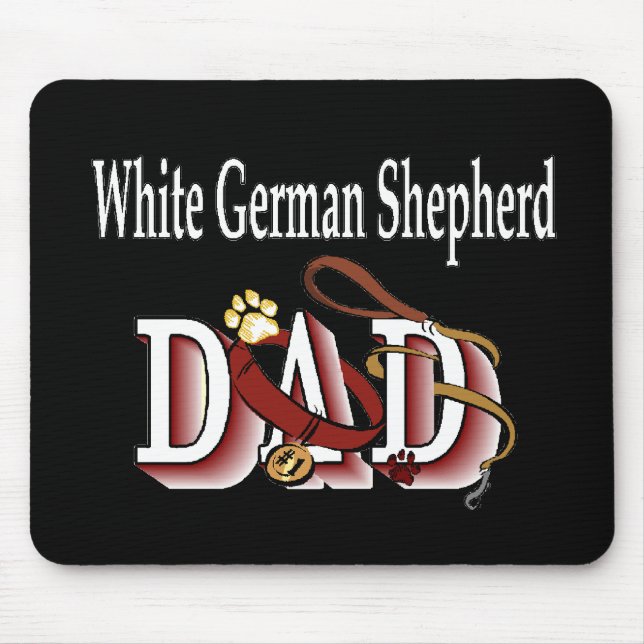 White German Shepherd Vater Geschenke Mousepad (Vorne)