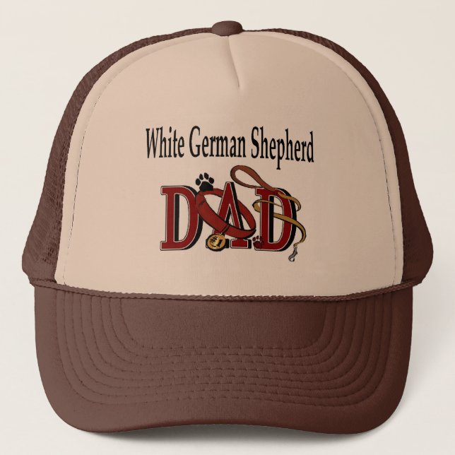 White German Shepherd Vater Geschenke Truckerkappe (Vorderseite)