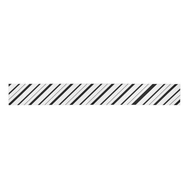 White Gingham Stripes Pattern Ripsband (Vorderseite)