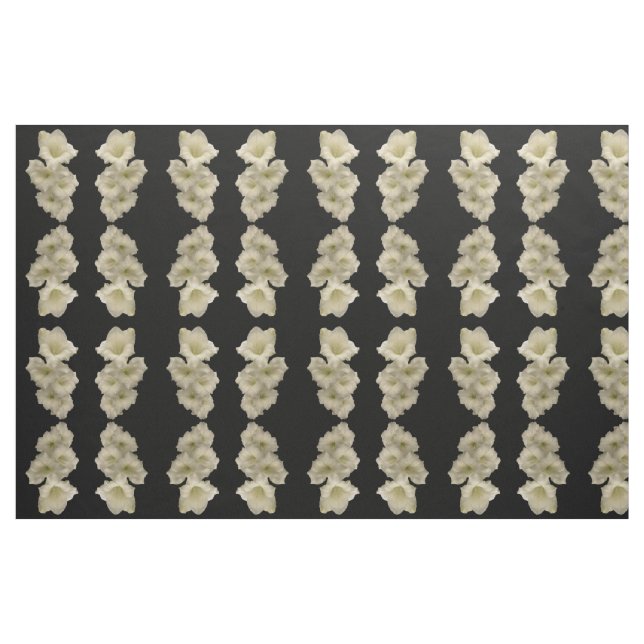 White Gladiola Abstrakt Pattern Stoff (Fat Quarter (45,7 x 55,9 cm))