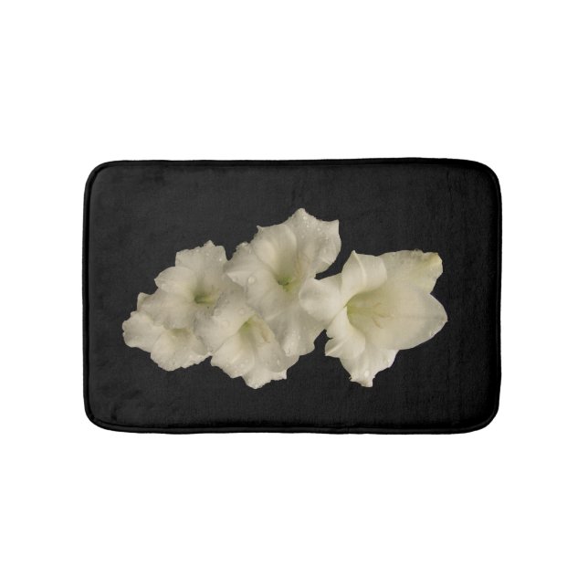 White Gladiola Blume Bath Mats Badematte (Vorderseite)
