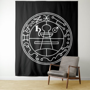 White Goetia Siegel von Solomon auf Black Wandteppich