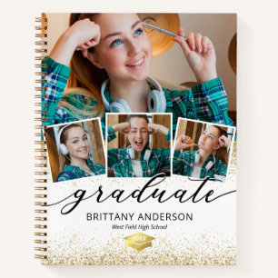 White Gold 4 Foto Abschluss Guest Notebook Notizbuch