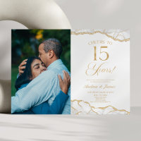 White Gold Agate 15. Hochzeitstag Party