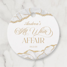 White Gold Agate All White Affair Birthday Party Geschenkanhänger