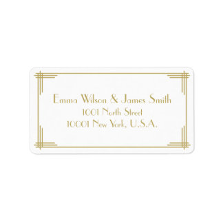 White Gold Art Deco Great Gatsby Address Labels Adressaufkleber