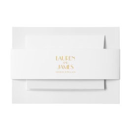 White Gold Art Deco Hochzeit Einladungsbanderole