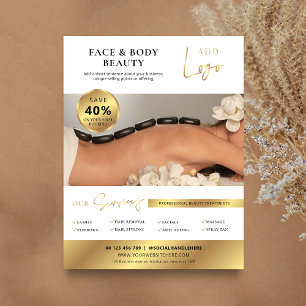 White & Gold Beauty Wellness-Center Salon Services Flyer