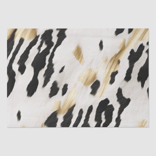 White Gold Black Südwest Cowhide Seidenpapier (Vorderseite)