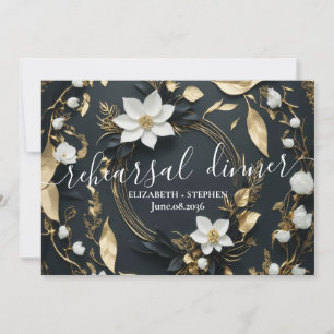 White Gold Blumenwettbewerb Hochzeit Probe Dinner Einladung