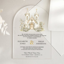 White Gold Catholic Church Wedding