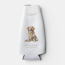 White & Gold Cheers!!!! Custom Pet Wedding Flaschenkühler