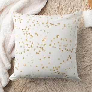 White Gold Confetti Kissen
