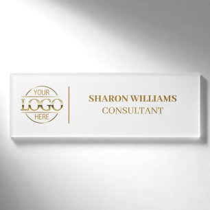 White Gold Custom Company Logo Mitarbeiter Belegsc Namenschild
