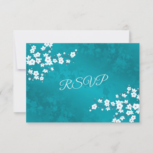 White Gold Elegant Floral RSVP Karte (Rückseite)