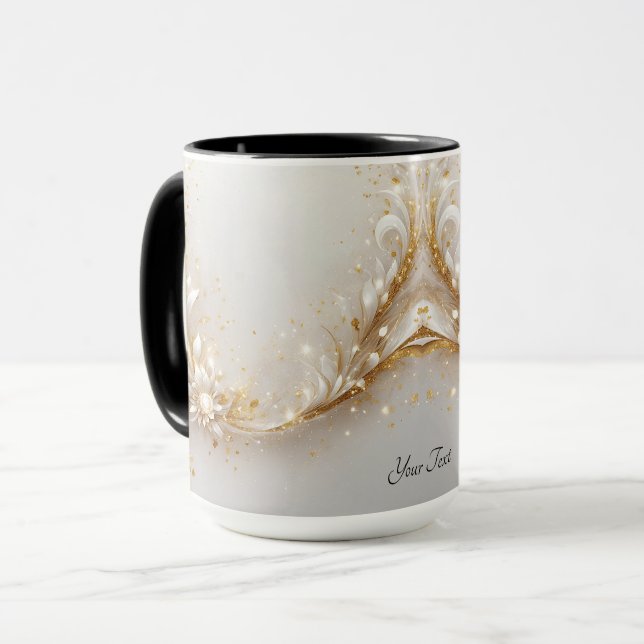 White Gold Floral Tasse (Vorderseite Links)