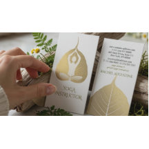 White & Gold Foil Bodhi Leaf Yoga Meditation Pose