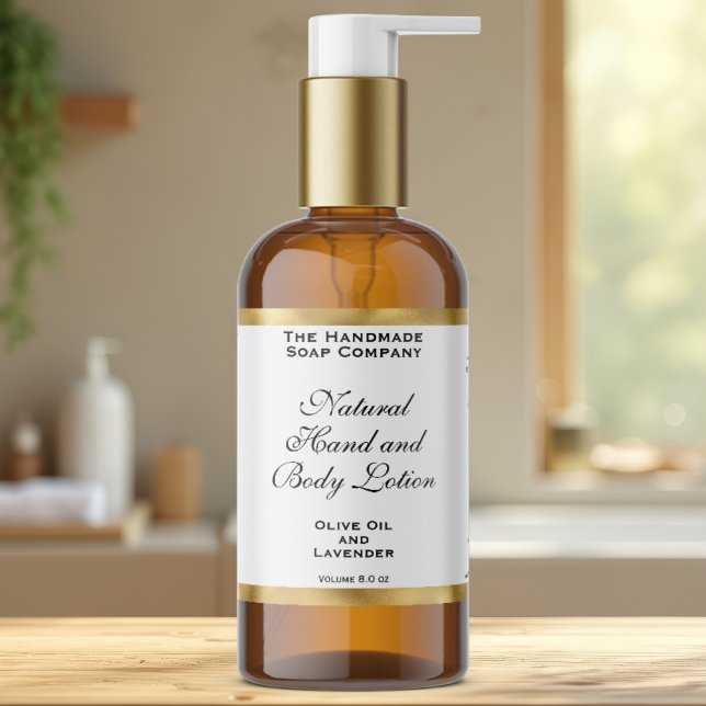 White & Gold Foil Cosmetics Bottle Label Rechteckiger Aufkleber (Von Creator hochgeladen)