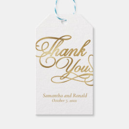 White & Gold Foil Vielen Dank für Ihre kalligraphi Geschenkanhänger