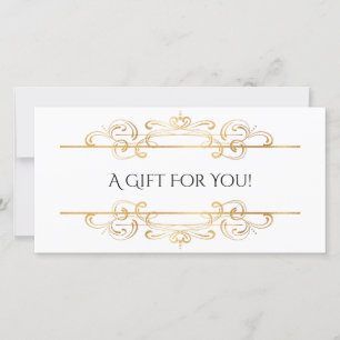 White Gold Foil Vintage Wirbel Geschenkgutschein