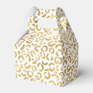 White Gold Glam Leopard Print Geschenkschachtel